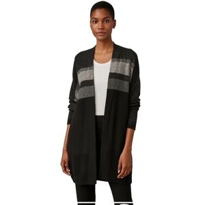 VINCE VARIEGATED OVERSIZED CARDIGAN WOOL CASHMERE CLASSIC MINIMALIST CHIC LUXE M